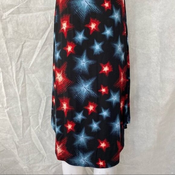LulaRoe Star Dress Black Blue Red High Low T-shirt Dress - Picture 8 of 10